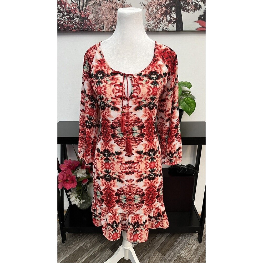 Takara Dress XL Womens Floral Shift Prairie Cottagecore Long Sleeve Ruffle